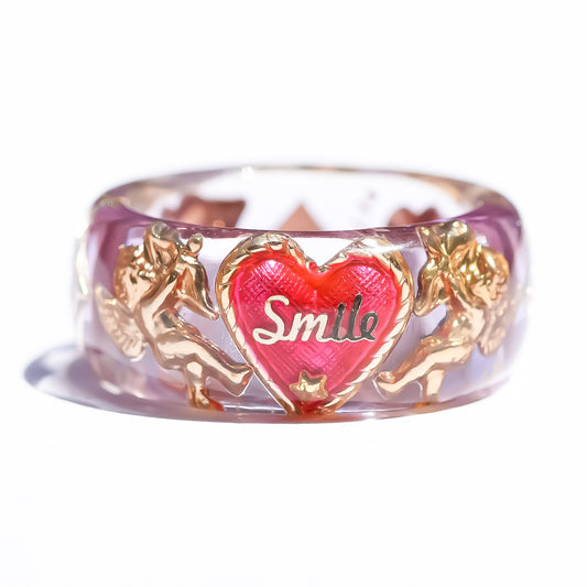 LOVE SMILE RING / BAND / HEART / PURPLE / #4