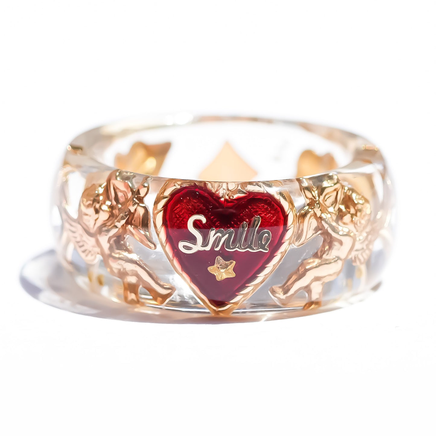 LOVE SMILE RING / BAND / HEART / CLEAR / #6