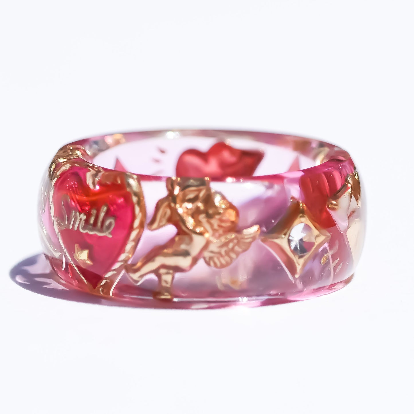 LOVE SMILE RING / BAND / HEART / PINK / #5 #7