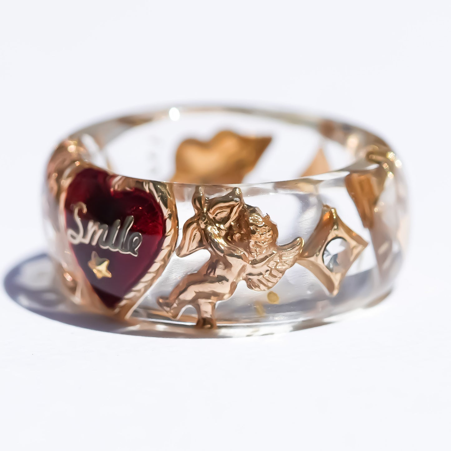 LOVE SMILE RING / BAND / HEART / CLEAR / #6
