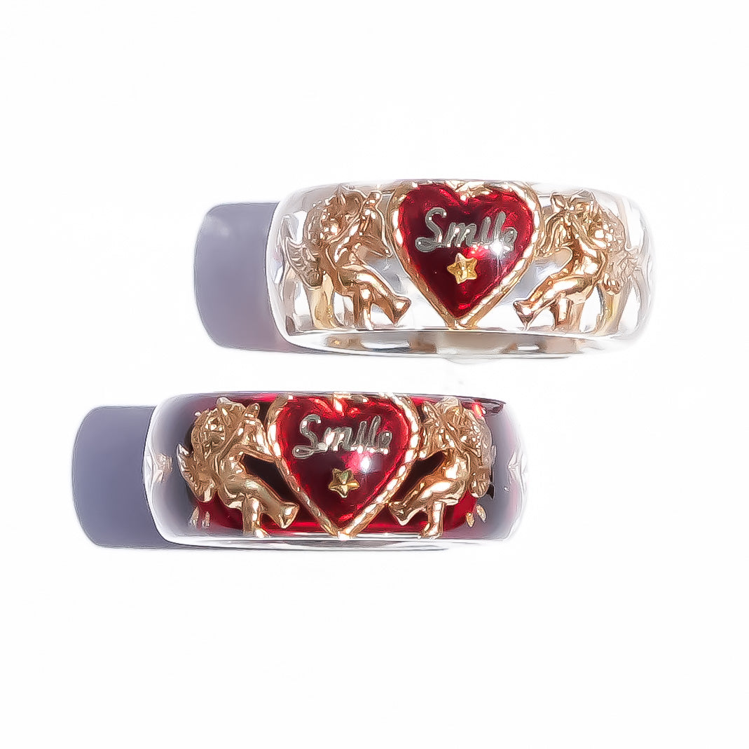 LOVE SMILE RING / BAND / HEART / CLEAR / #6
