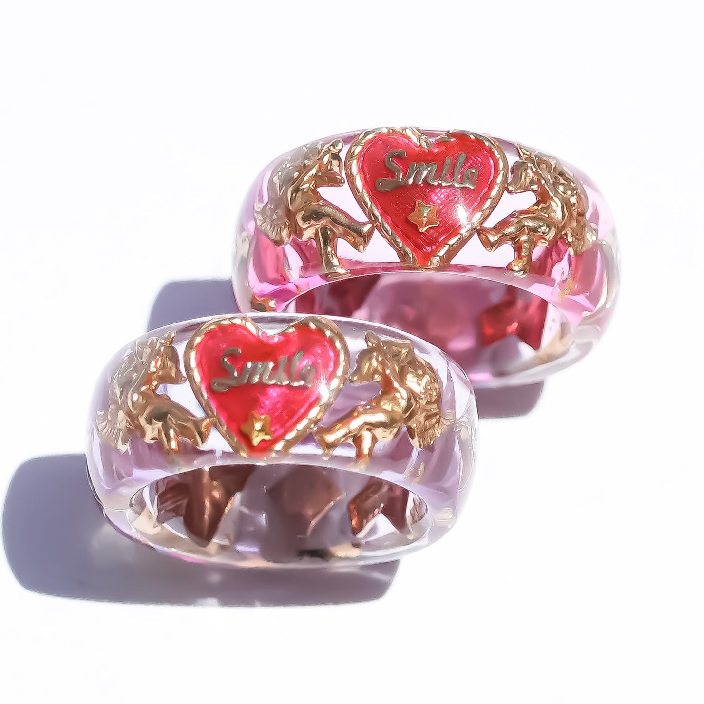 LOVE SMILE RING / BAND / HEART / PINK / #5 #7