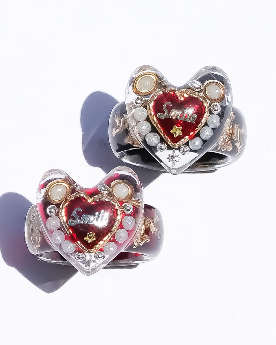 LOVE SMILE RING / HEART / BLACK / #5