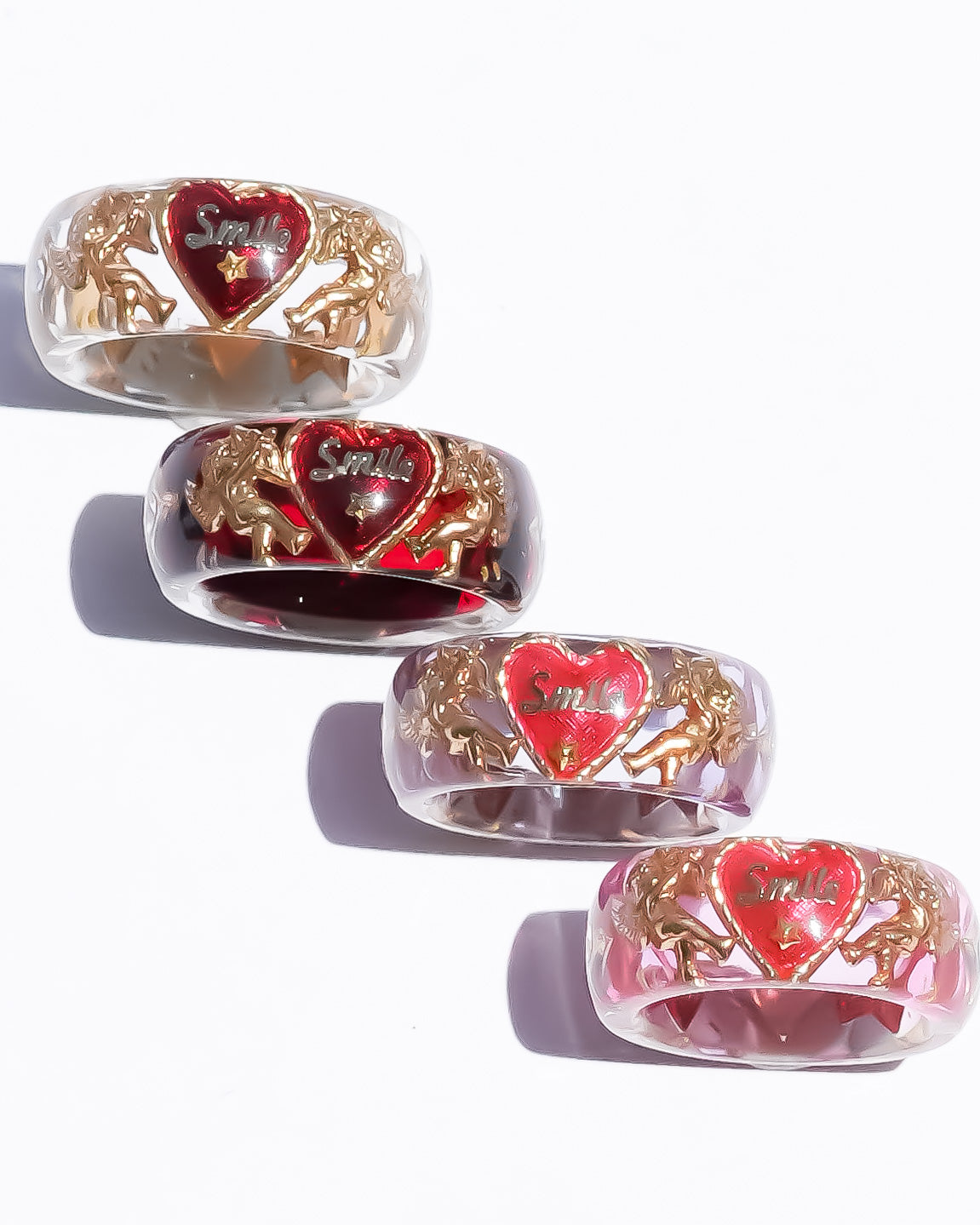 LOVE SMILE RING / BAND / HEART / CLEAR / #6