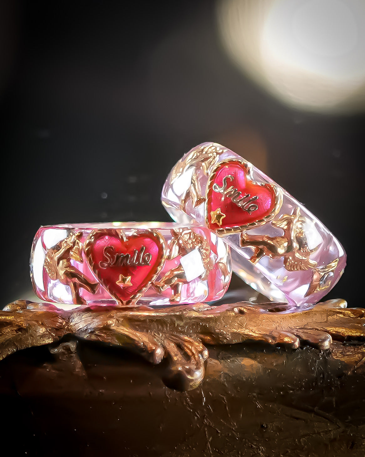 LOVE SMILE RING / BAND / HEART / PINK / #5 #7