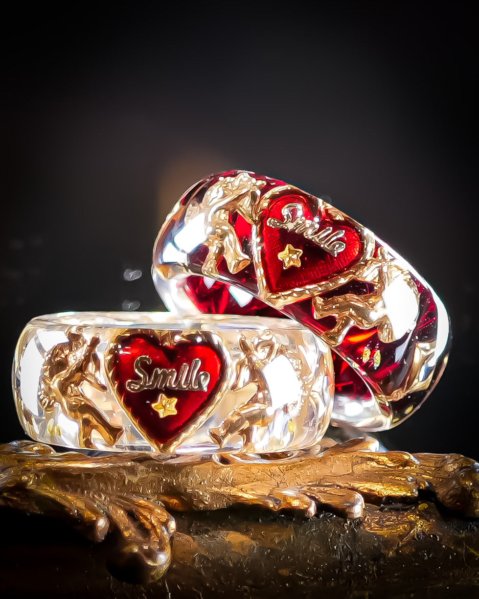 LOVE SMILE RING / BAND / HEART / CLEAR / #6
