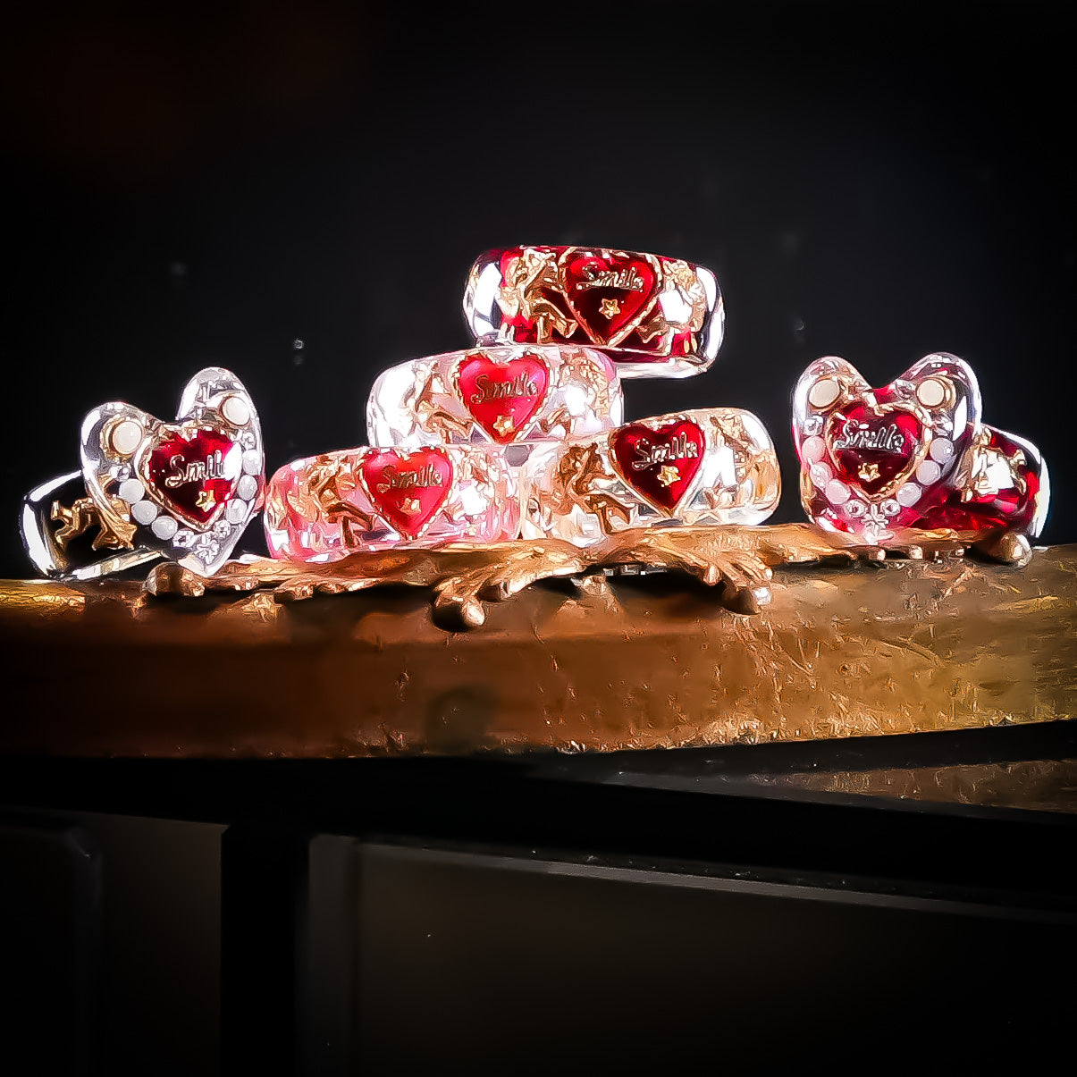 LOVE SMILE RING / HEART / BLACK / #5