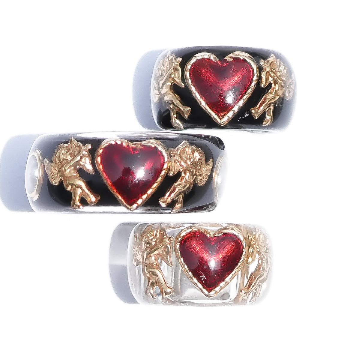 ANGEL EARCUFF / HEART / BLACK / RED