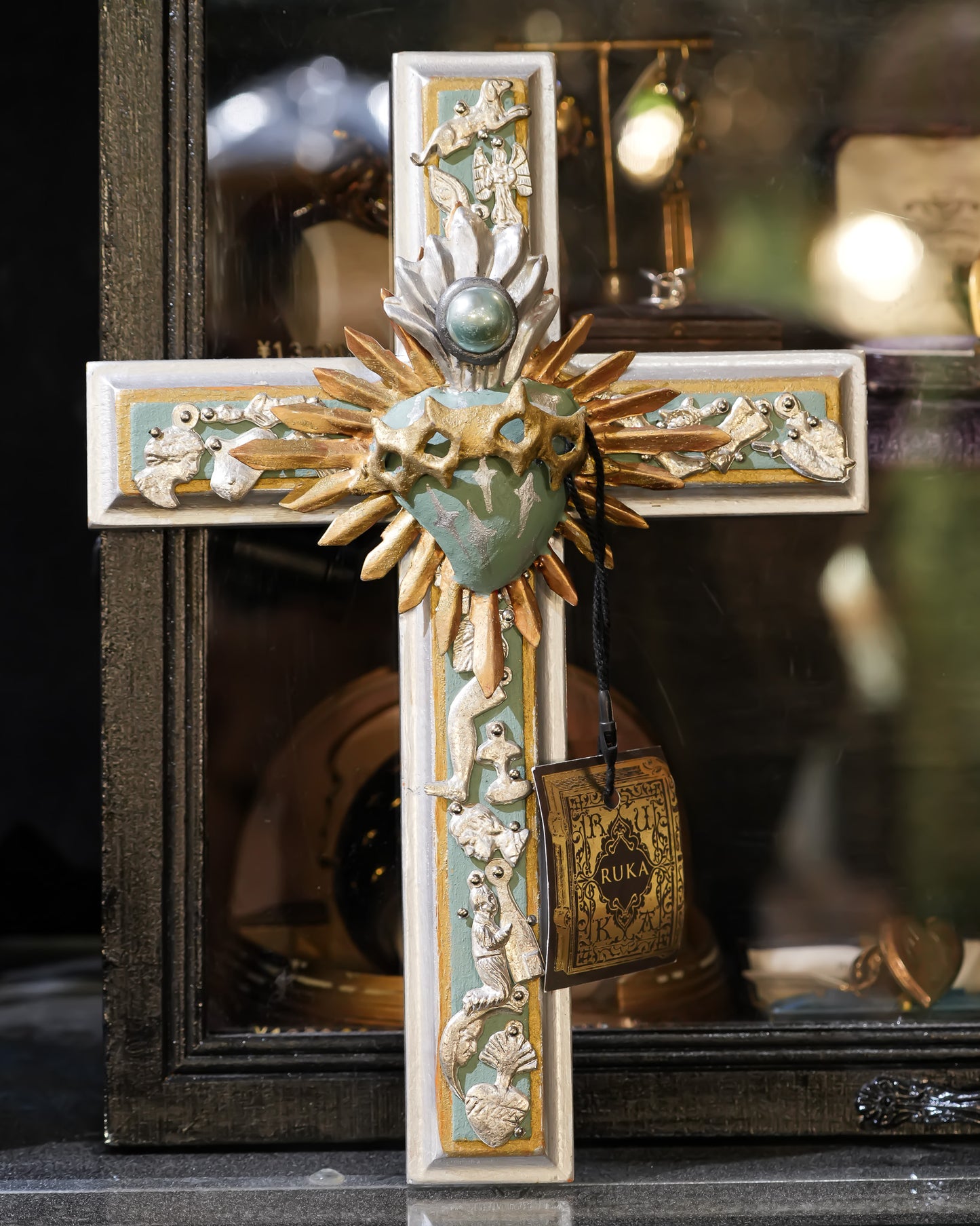 CROSS DECOR 3 / SILVER × GREEN / MILAGRO