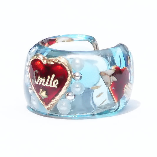 LOVE SMILE EARCUFF / HEART / BLUE / RED