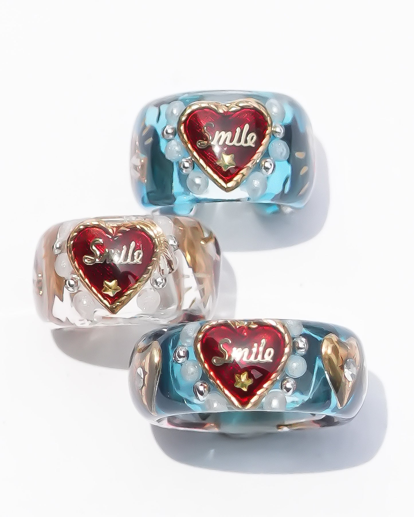 LOVE SMILE EARCUFF / HEART / CLEAR / RED
