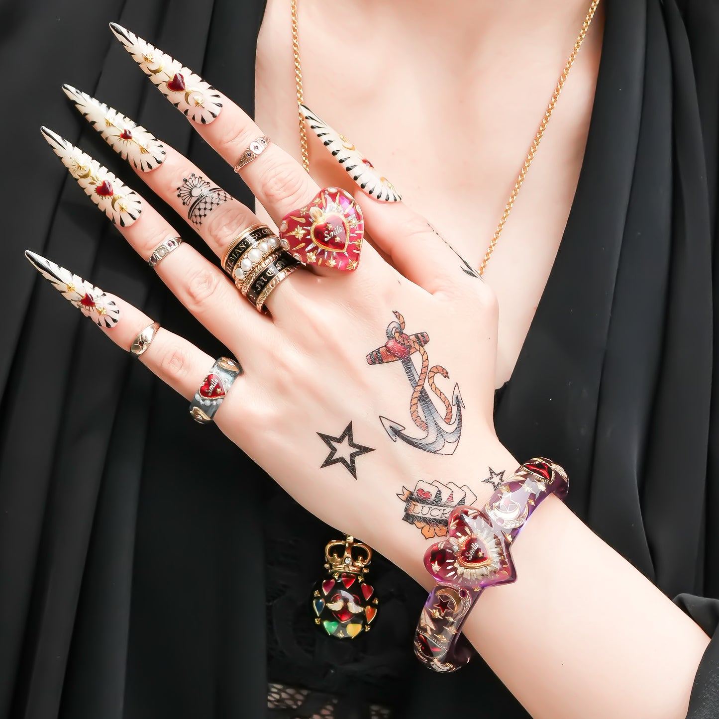 LOVE SMILE RING / HEART / PINK × RED / #10
