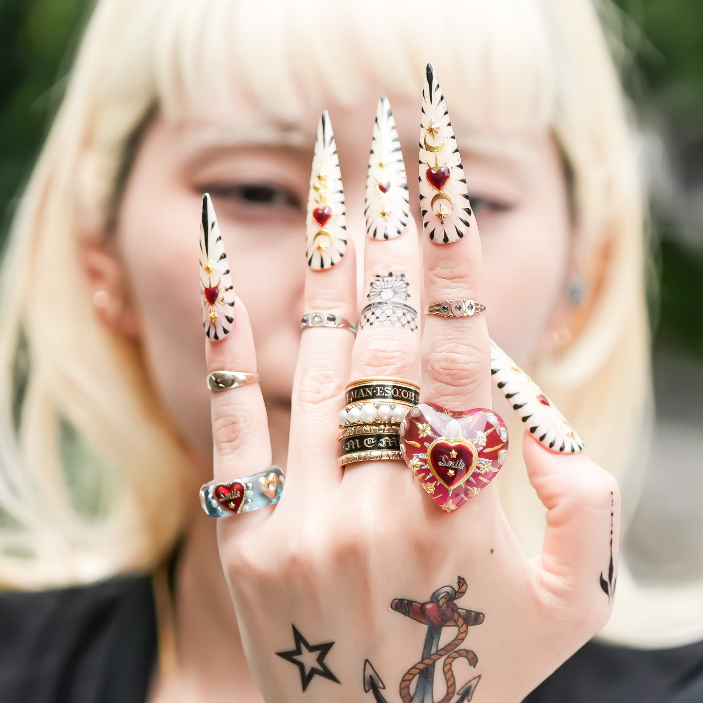 LOVE SMILE RING / HEART / PINK × RED / #10