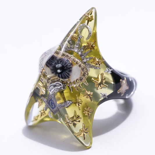 STAR RING / EYE / MASONIC / YELLOW / #13