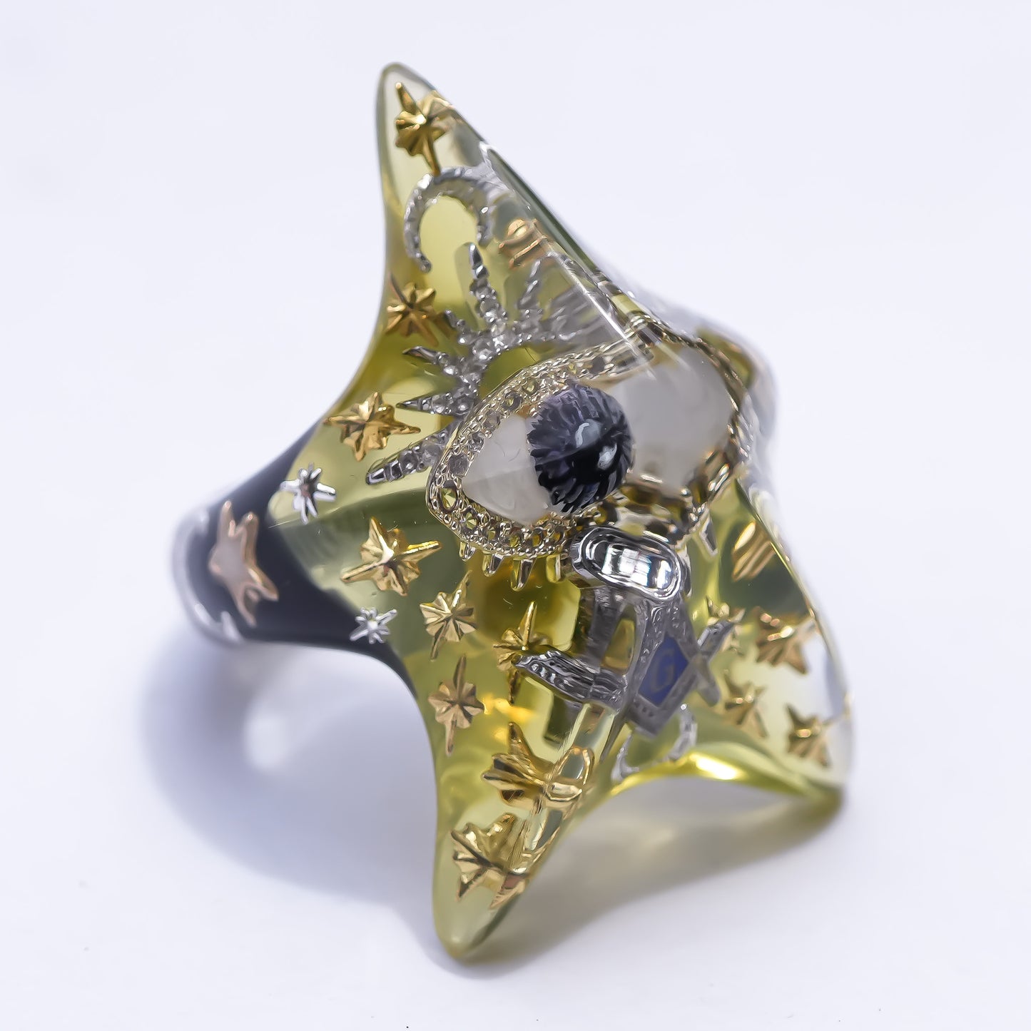 STAR RING / EYE / MASONIC / YELLOW / #13