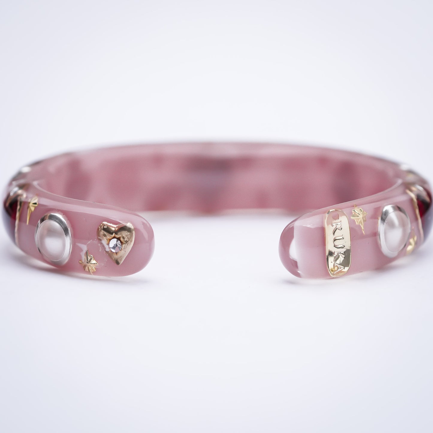 LOVE BRACELET / ARROW HEART / PEARL / SMOKY PINK