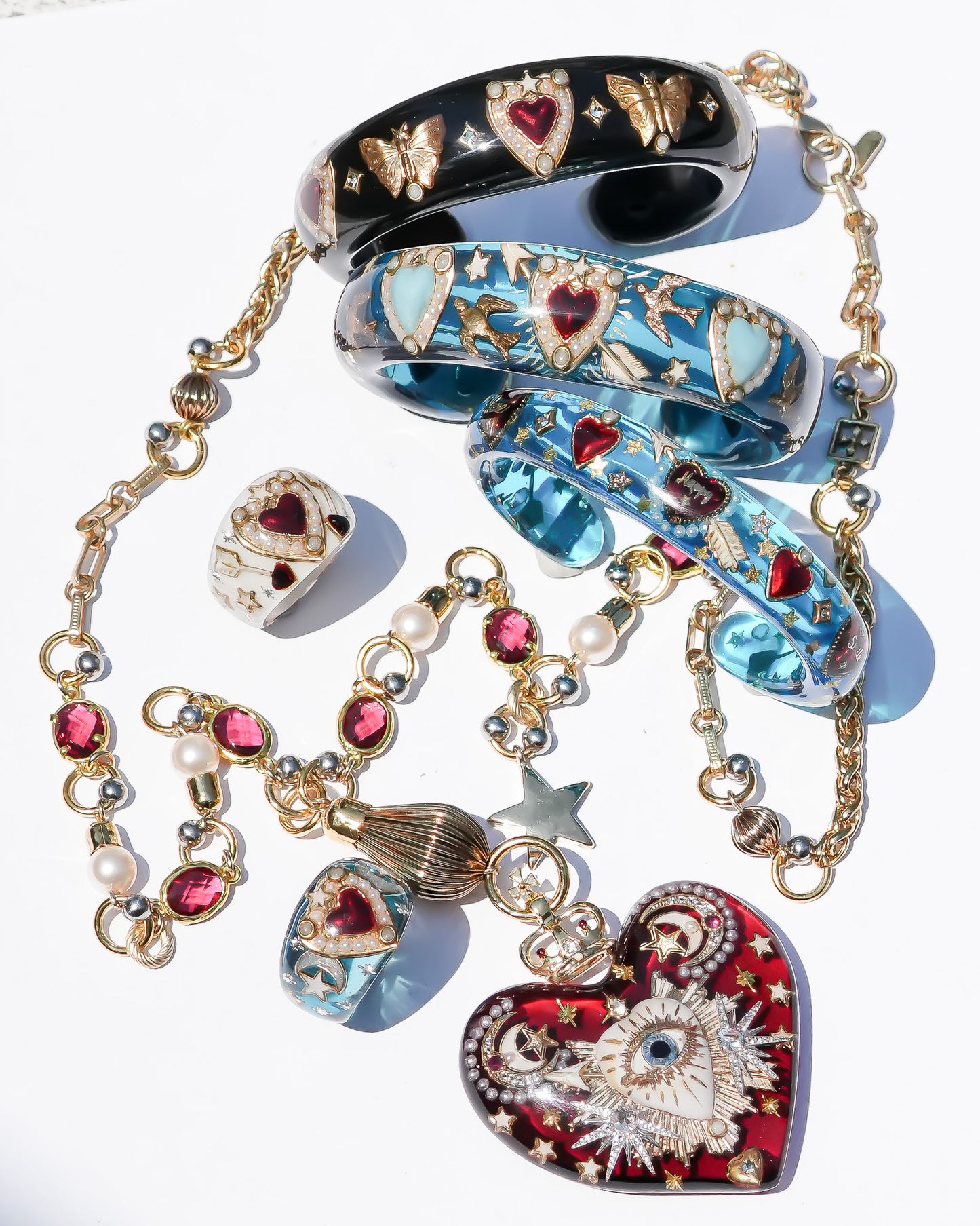 LOVE NECKLACE / EYE / HEART / RED