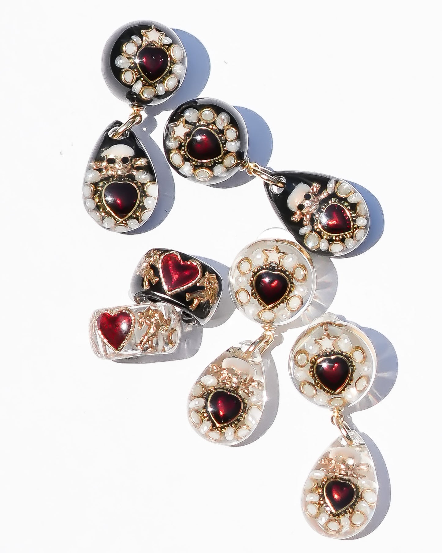 ANGEL EARCUFF / HEART / CLEAR / RED