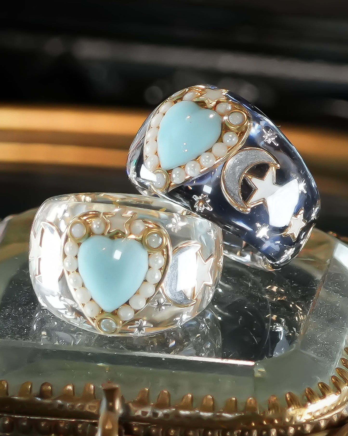 LOVE RING / HEART / ANGEL / TURQUOISE / GRAY / #14