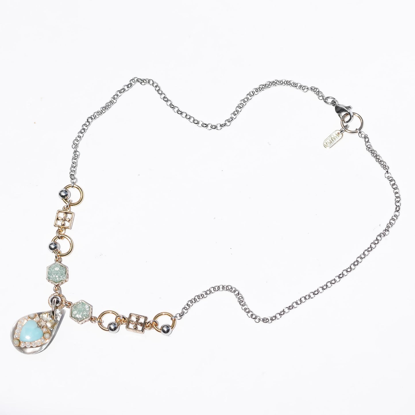 LOVE NECKLACE / DROP / CLEAR / TURQUOISE