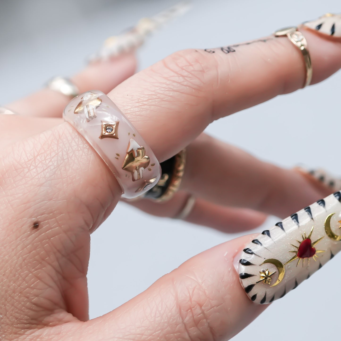 LOVE RING / HEART / SMOKY PINK / #12 #13