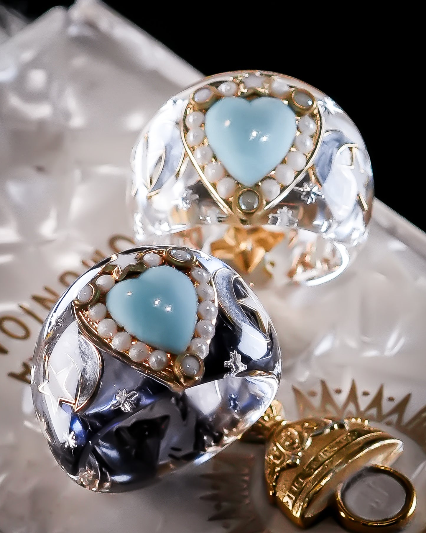 LOVE RING / HEART / ANGEL / TURQUOISE / GRAY / #14