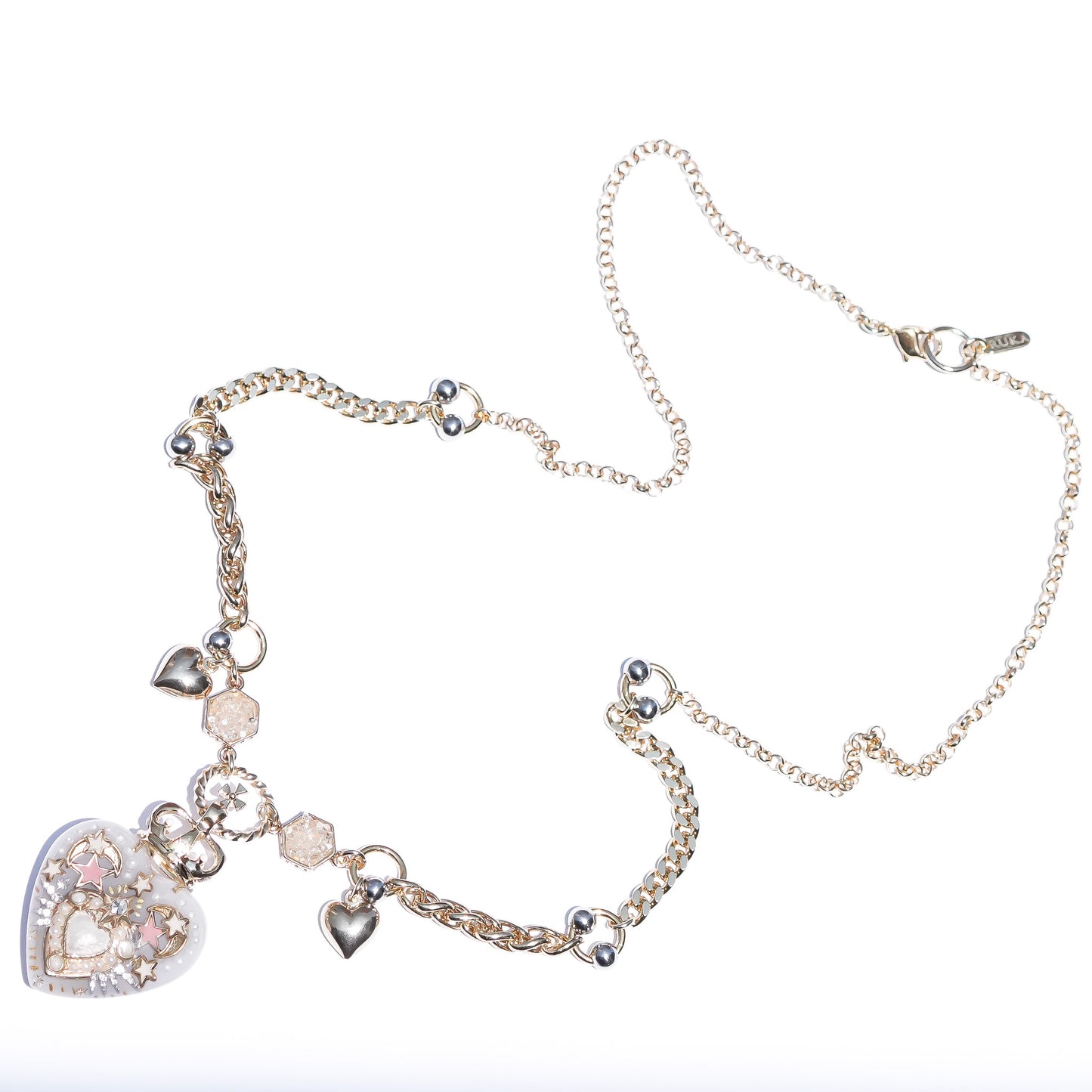 LOVE NECKLACE / HEART / SMOKY BEIGE