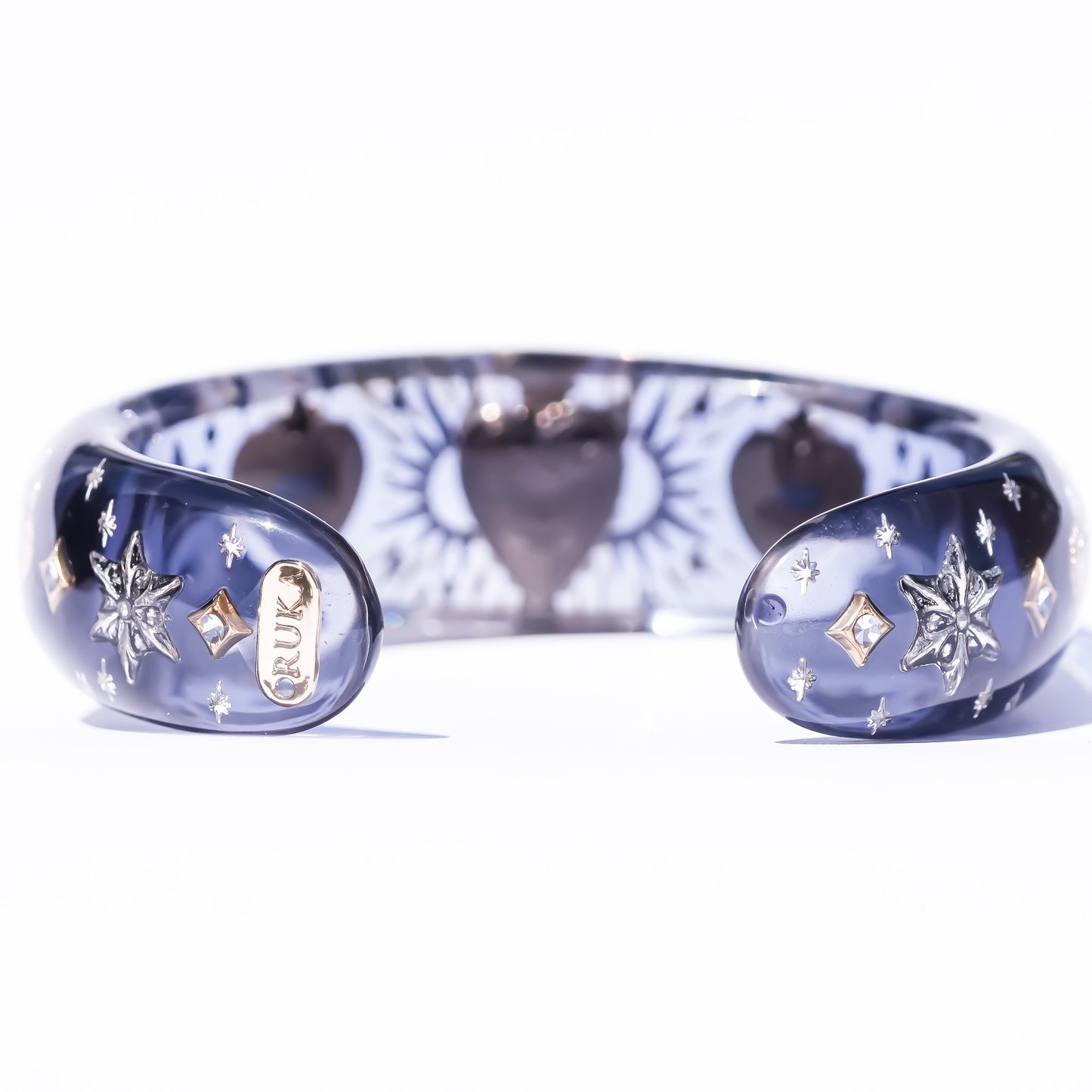 LOVE BRACELET / HEART / CLEAR BLACK / PINK OPAL