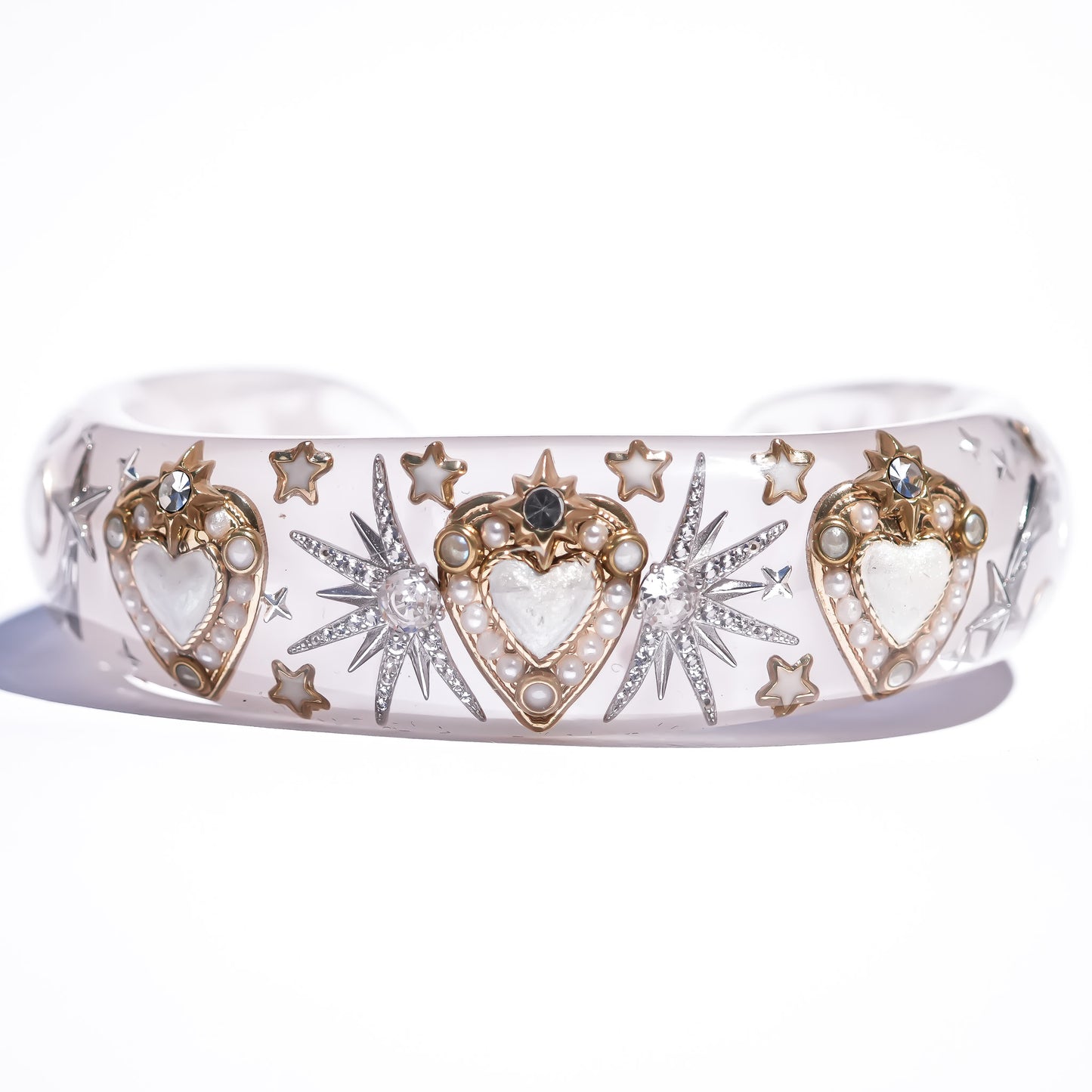LOVE BRACELET / HEART / SMOKY PINK / WHITE