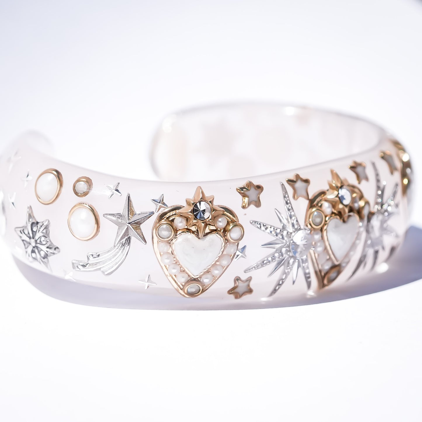 LOVE BRACELET / HEART / SMOKY PINK / WHITE