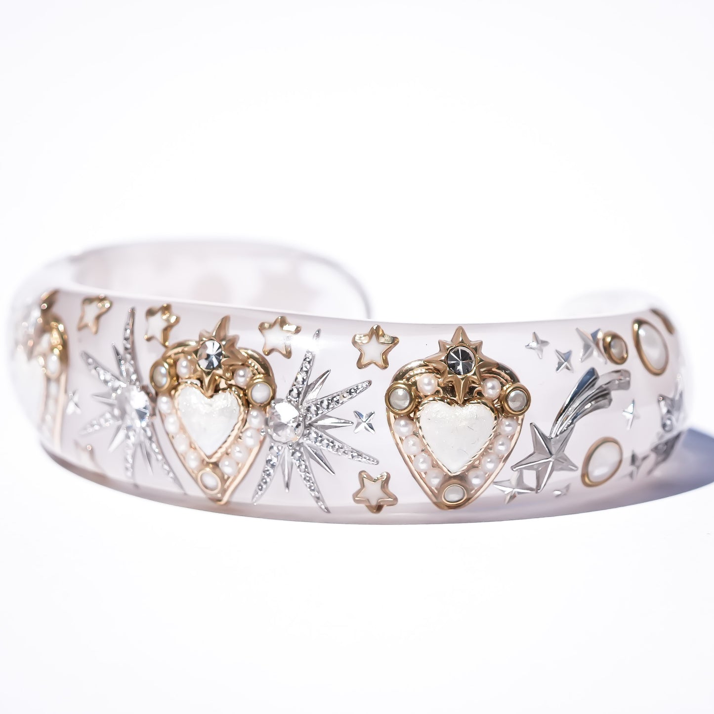 LOVE BRACELET / HEART / SMOKY PINK / WHITE