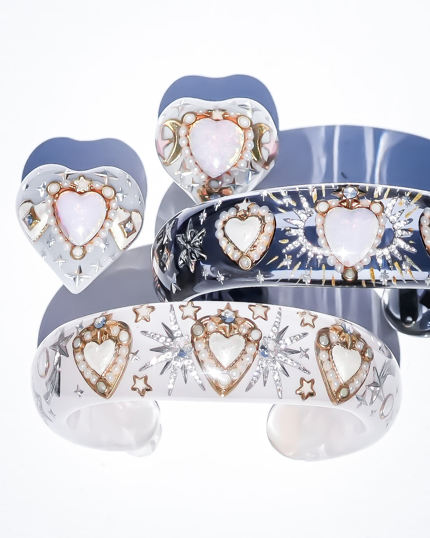 LOVE RING / HEART / WHITE / PINK OPAL / #10