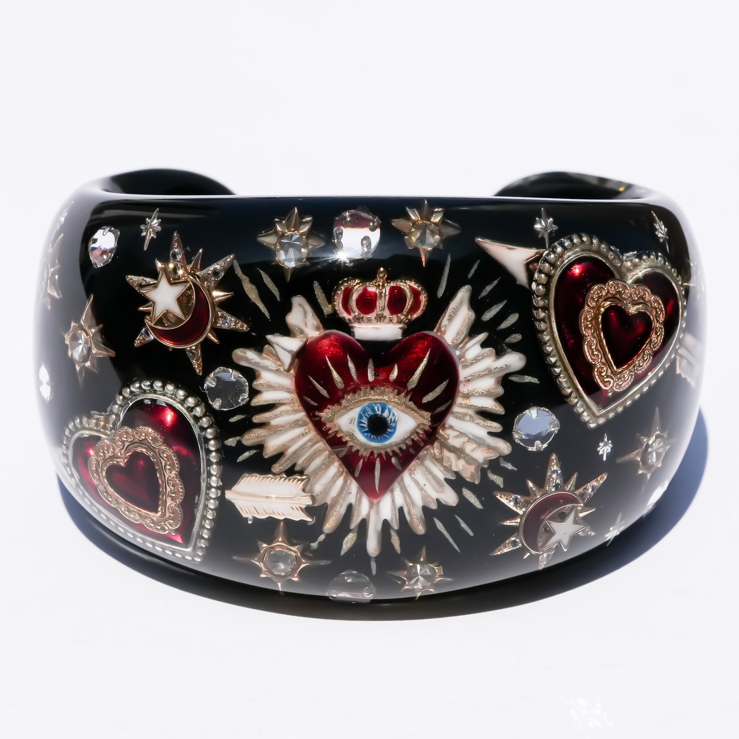 Sacred heart eye bracelet - Black×Red / Statement