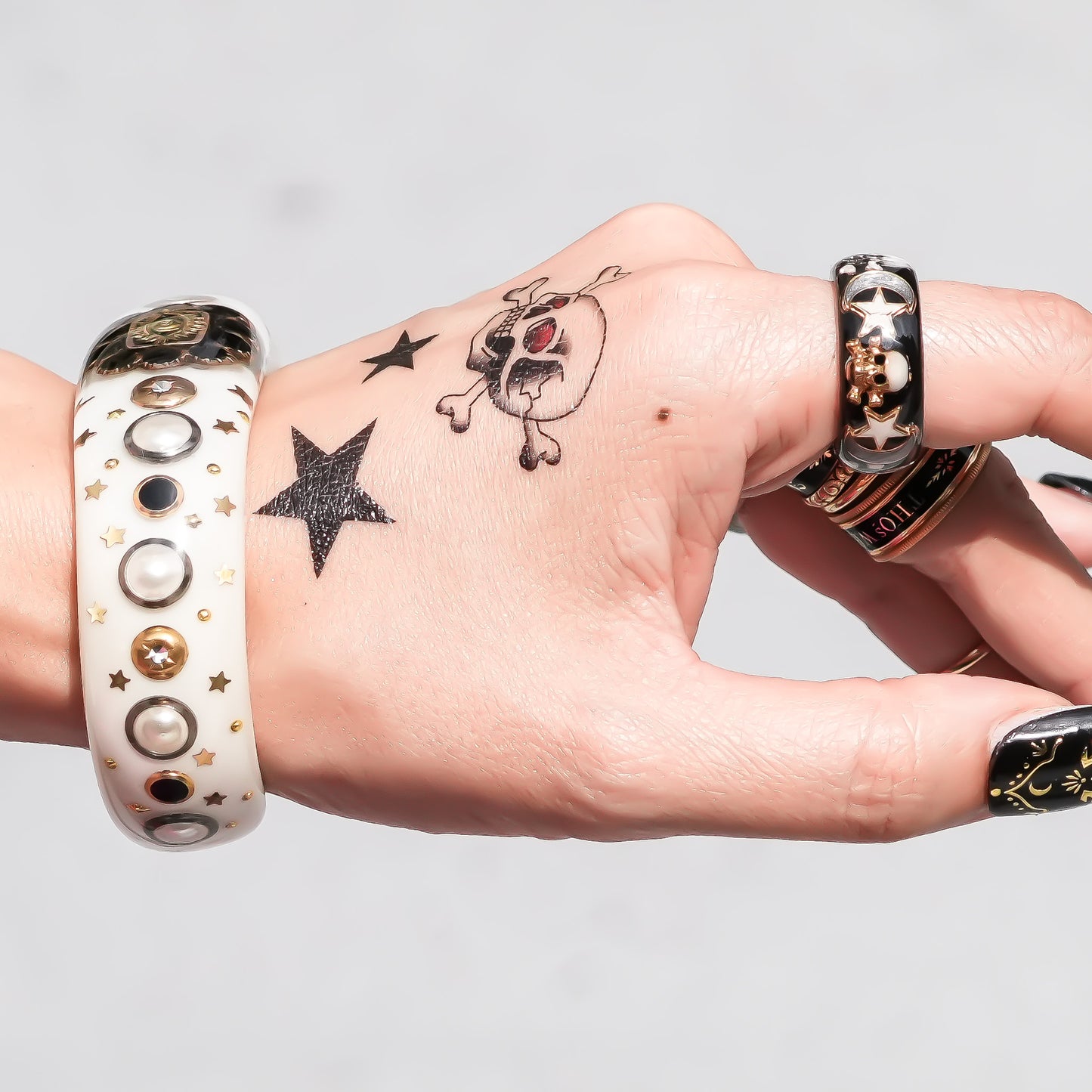 MEMENTO MORI RING / MOON STAR / BLACK /#12