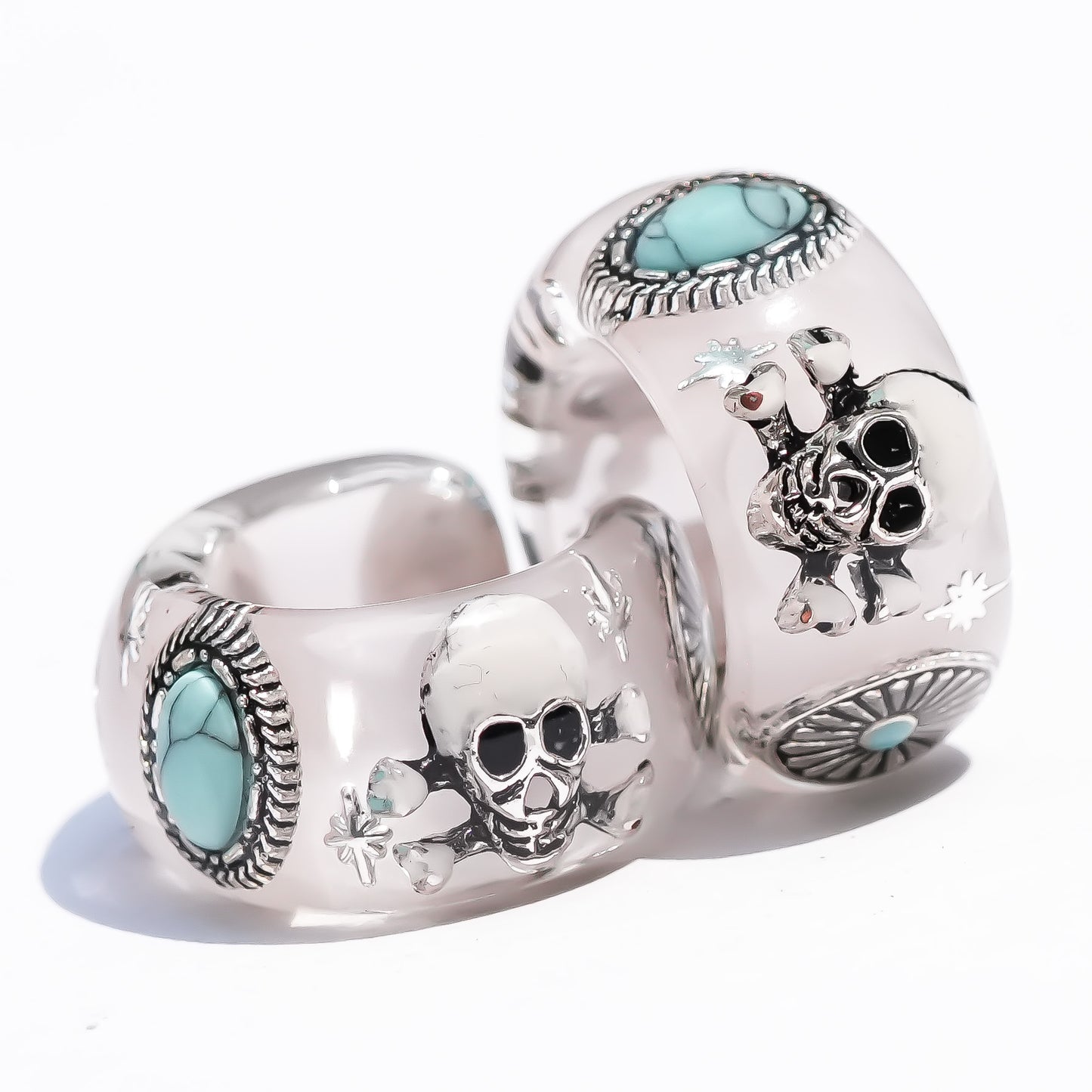 MEMENTO MORI EARCUFF / TURQUOISE / SMOKY WHITE