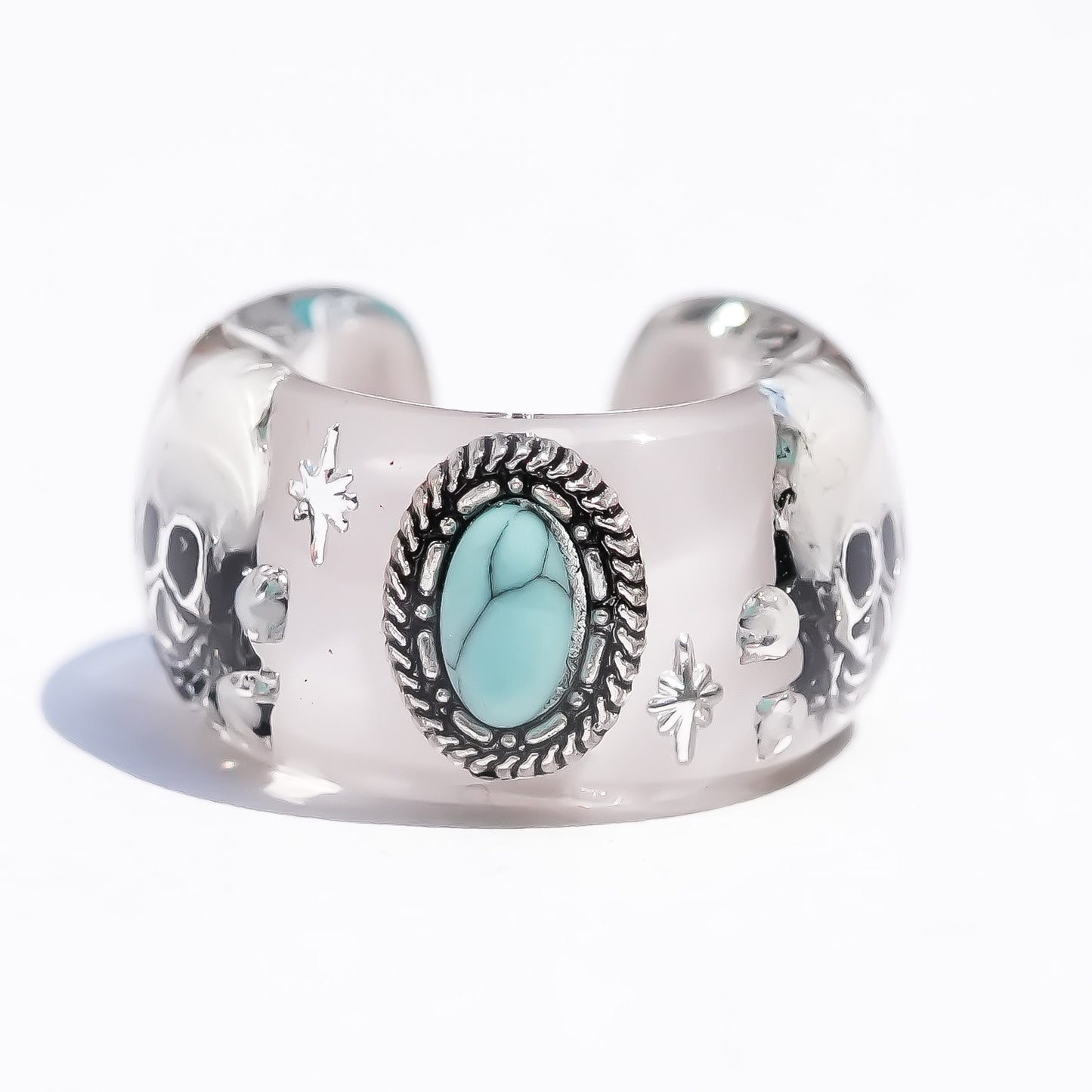 MEMENTO MORI EARCUFF / TURQUOISE / SMOKY WHITE