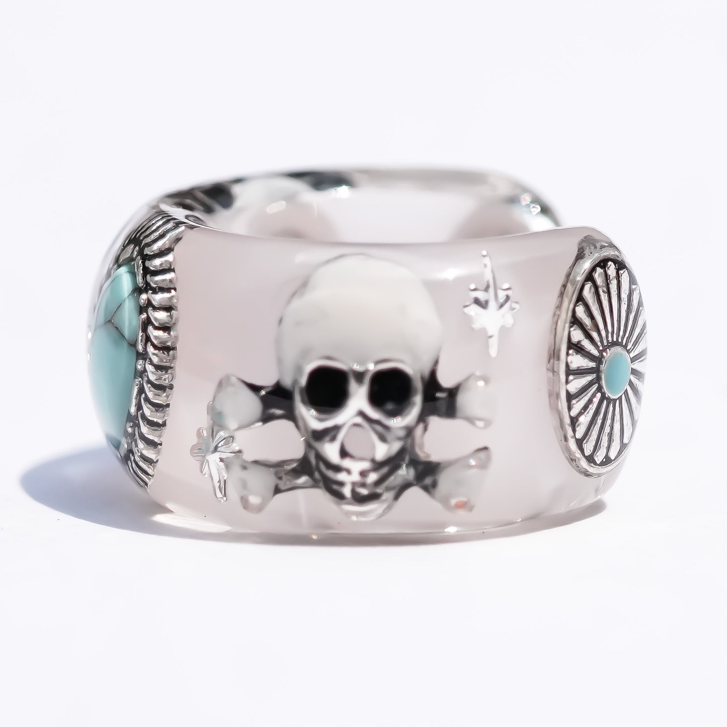 MEMENTO MORI EARCUFF / TURQUOISE / SMOKY WHITE