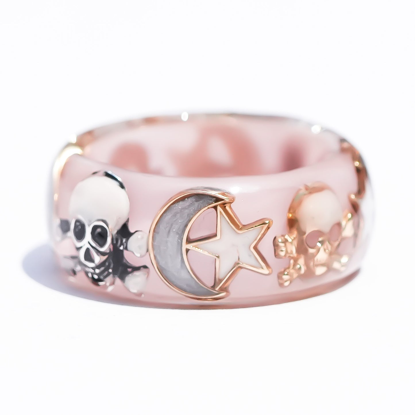 MEMENTO MORI RING / MOON STAR / SMOKY PINK /#12