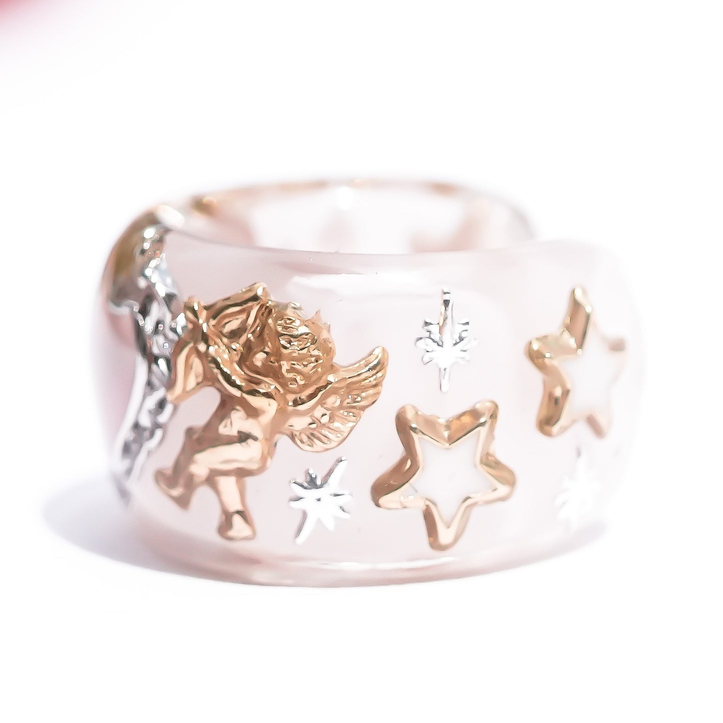 ANGEL EARCUFF / HEART / SMOKY PINK