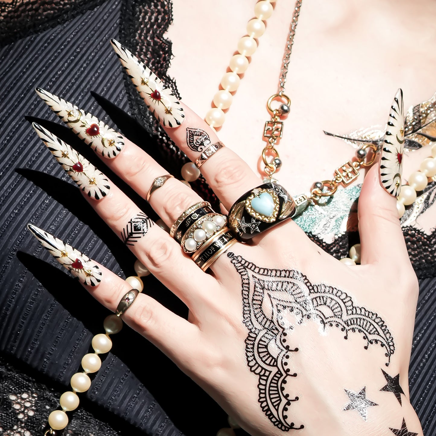 LOVE RING / HEART / WING / TURQUOISE / BLACK / #11