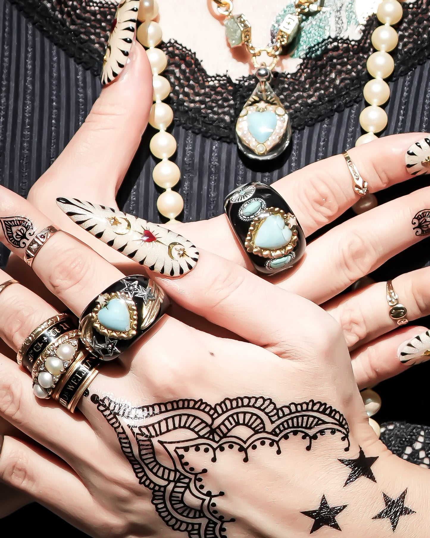 LOVE RING / HEART / WING / TURQUOISE / BLACK / #11