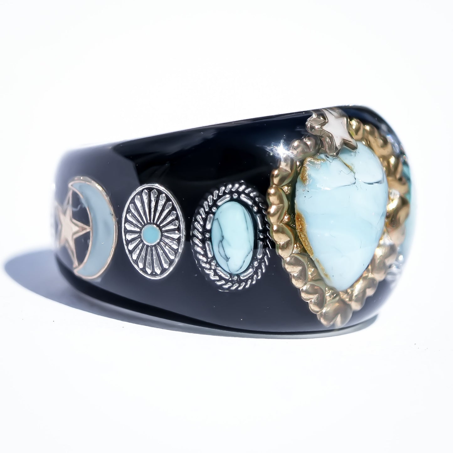 LOVE RING / HEART / TURQUOISE / BLACK / #14