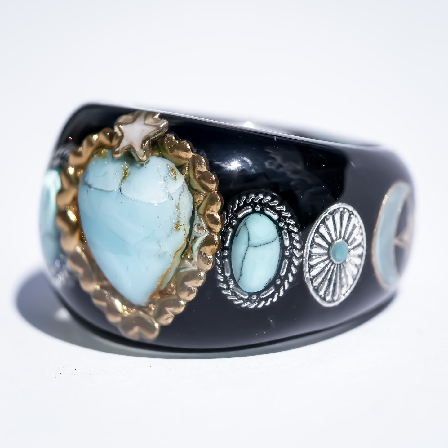 LOVE RING / HEART / TURQUOISE / BLACK / #14