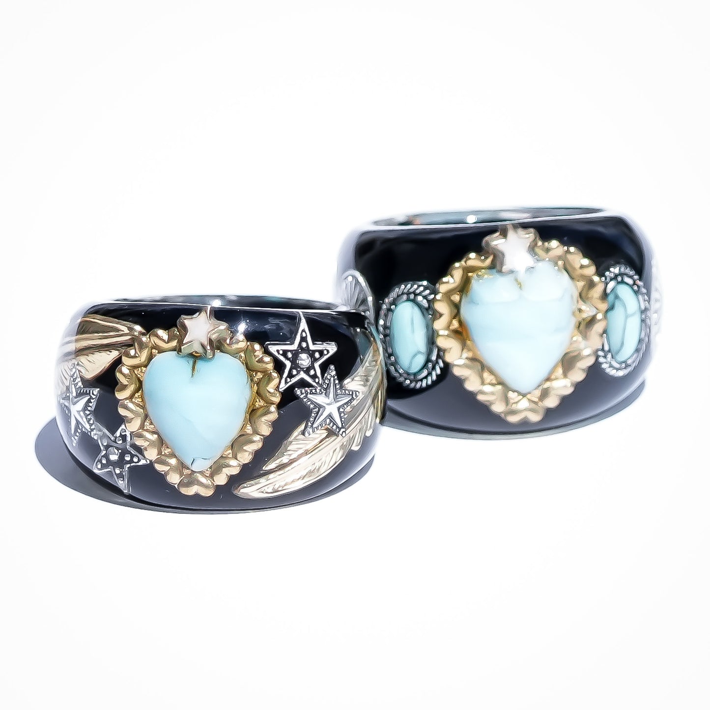 LOVE RING / HEART / TURQUOISE / BLACK / #14