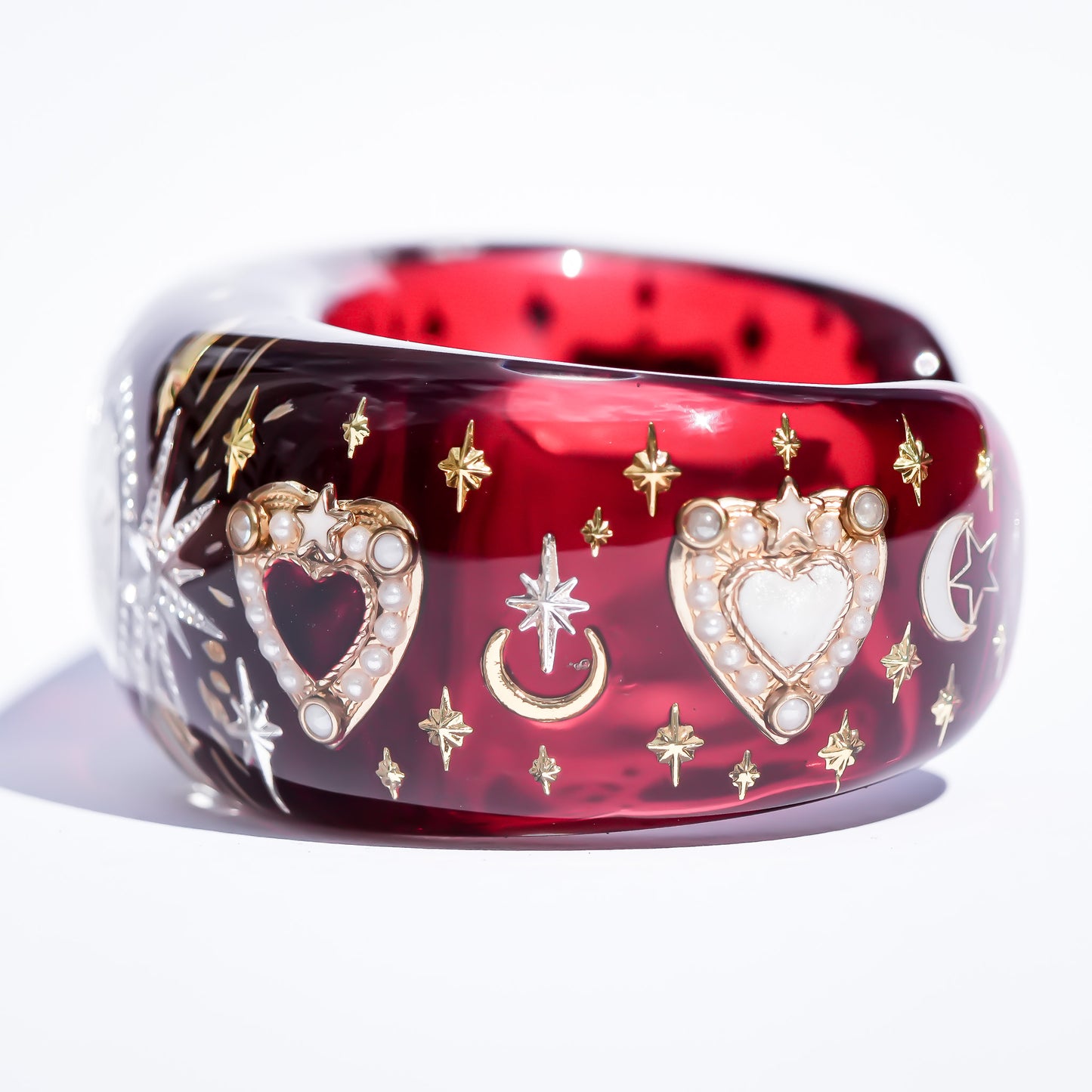 LOVE BRACELET / WHITE HEART / EYE / RED