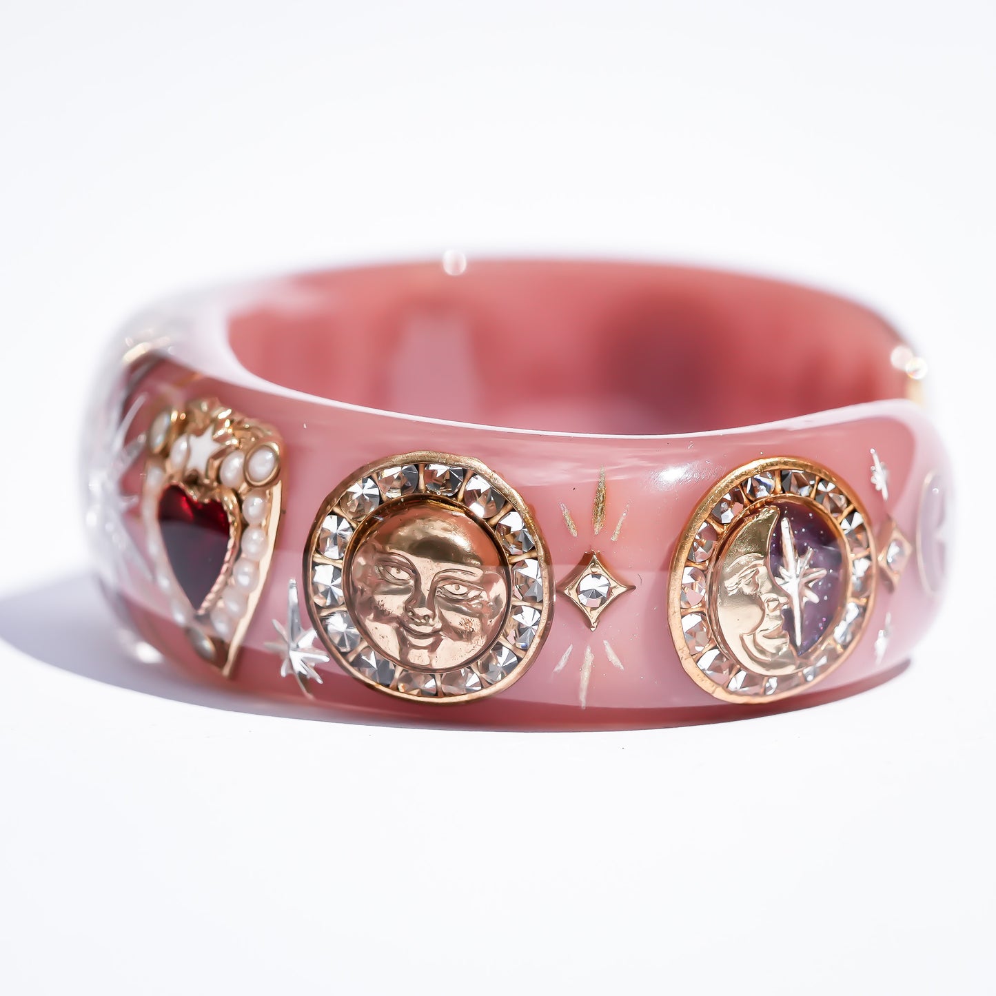 LOVE BRACELET / RED HEART / SMOKY PINK