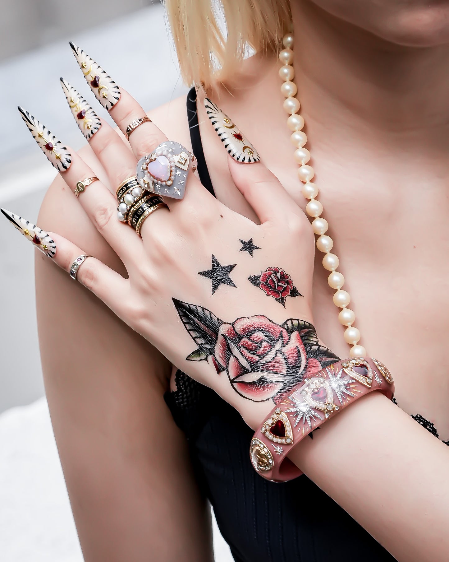 LOVE BRACELET / RED HEART / SMOKY PINK