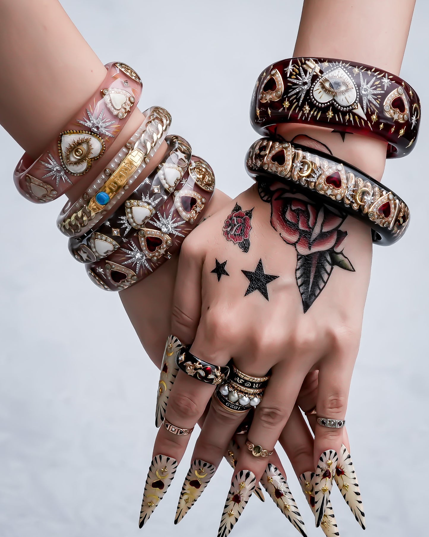 LOVE BRACELET / RED HEART / SMOKY PINK