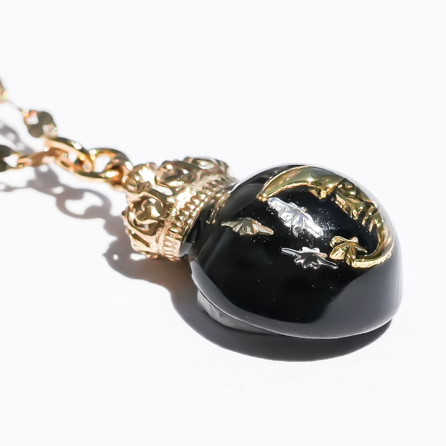 Miniature Ornament Necklace / Moon / Black