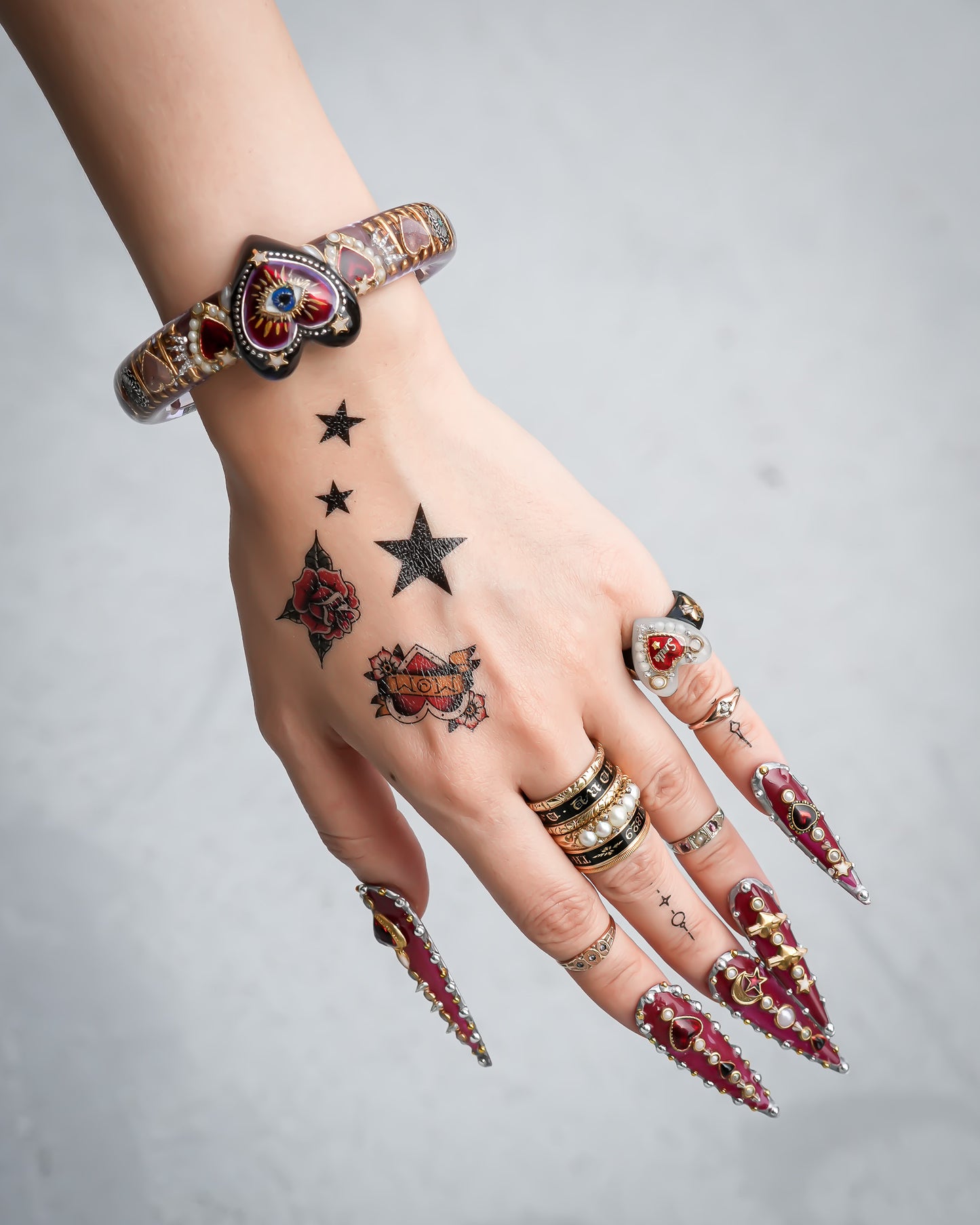 Mystic Eye Heart Bangle – Lavender Smoke